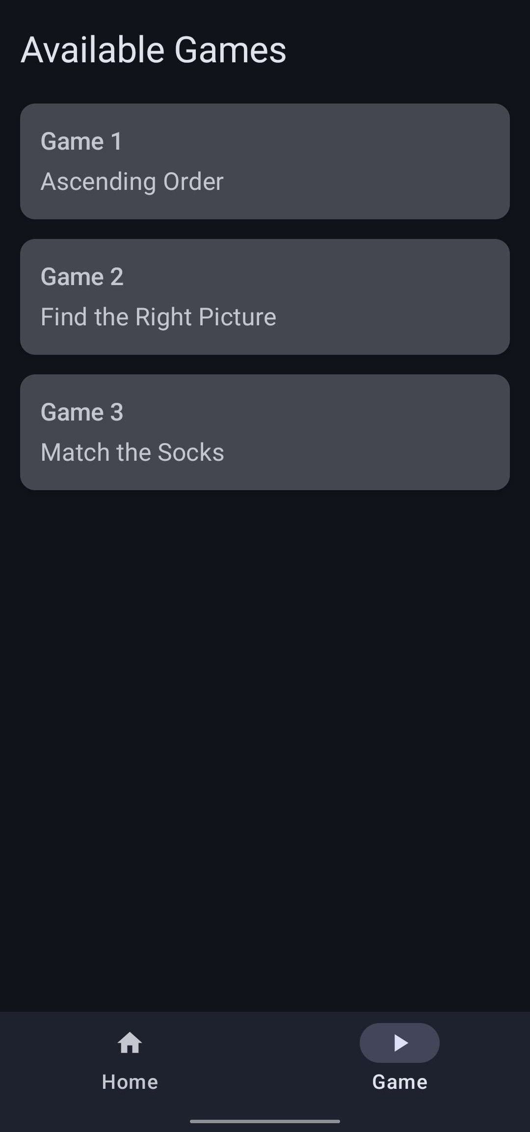 Game Page Example